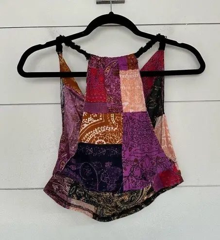 Free People  Women’s Small Boho Patchwork Scoopneck Tank