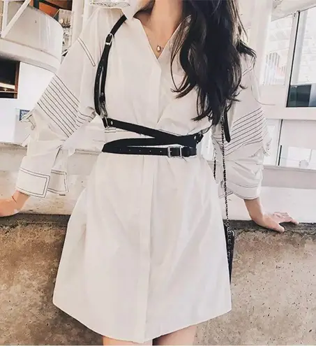 Black Punk O Ring Harness Rave Bondage New