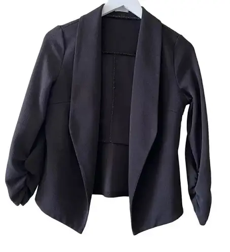 Black Asymmetric Blazer Solid Color Casual Thin Coat Suit Jacket SZ M #1592 Size M