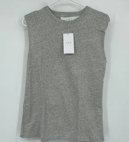 IRO NWT Tarika Sleeveless Crewneck Top Padded Shoulder Size XS Organic Cotton