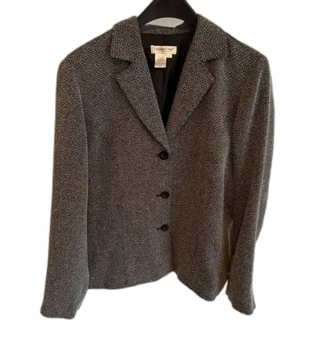 Coldwater Creek | Charcoal Black Tweed Blazer Jacket Size Large Button Up