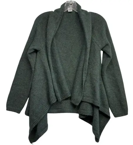 Bianco & Blue Women's Alpaca Blend Cardigan Forest Green Open Front Sweater MD Size M