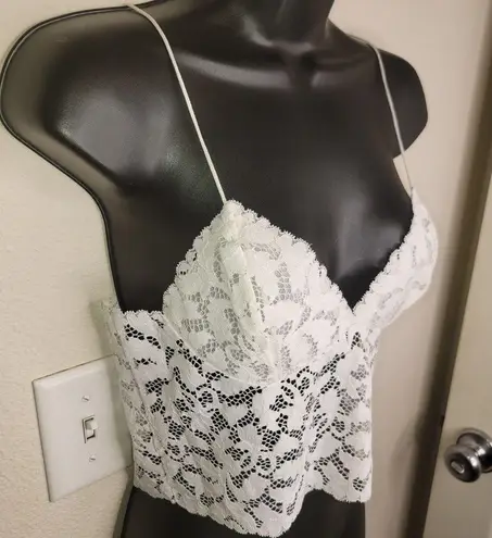 Intimately Free People White Brami Cami Bralette Crop Top Size XS