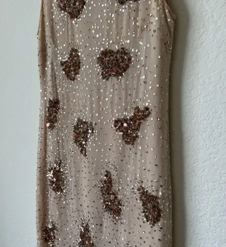 Badgley Mischka Sequins Silk Dress