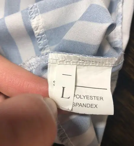 Blue and White Striped Pantsuit Romper Size L