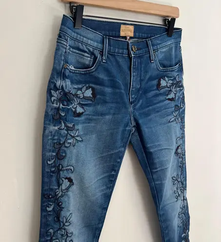 Driftwood - Marilyn Skinny Jeans Floral Embroidered Denim Stretch Blue Boho