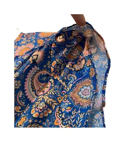 Emery Rose Large Blue and Yellow Paisley Blouse​​