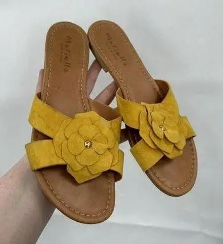Mariela Yellow Suede Flower Women 9.5 Fairycore Bohemian Sandals