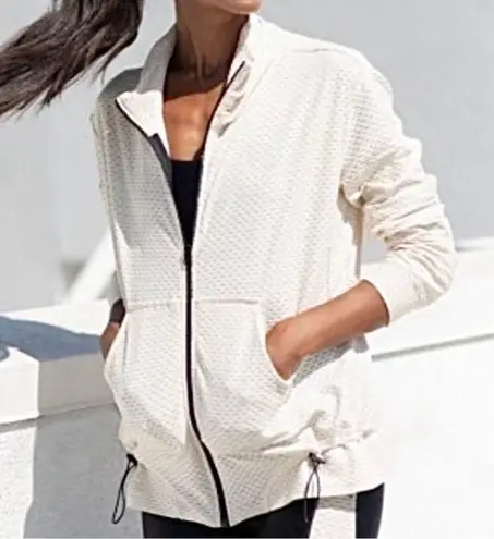 Koral Activewear Bare Knuckle Netz cream zip up athleisure jacket size M medium
