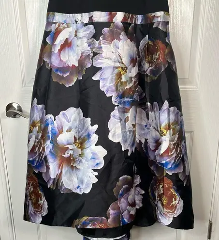 City Chic Sz L / 20 Sleeveless Midi Long Dress Floral Skirt Black Top