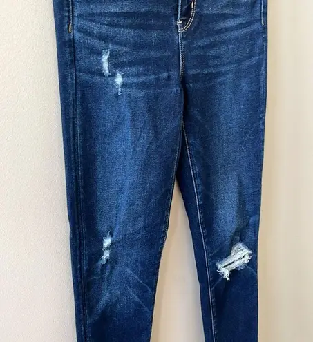 American Eagle AEO  Highest Rise Jeggings Distressed Ripped Dark Wash Size 4