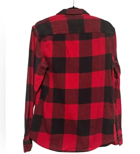THE RAIL RED HUNTER BUFFALO PLAID BUTTON DOWN HEAVY FLANNEL SHIRT M Size M