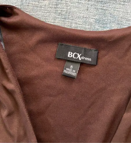 BCX Brown Pink Handkerchief Hem Sleeveless Mini Dress Size 5