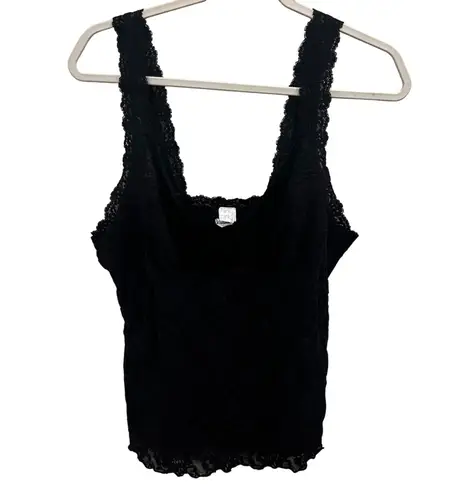 Hanky Panky Black Lace Camisole Tank Top Size XL Y2K Stretch