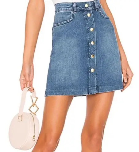 frame denim Claire Snap Front Denim Skirt