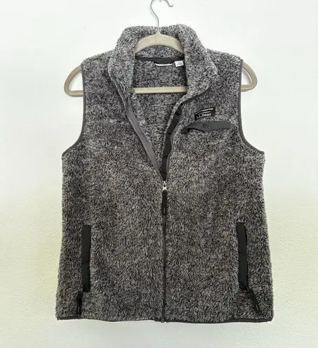 L.L.Bean  Women's Hi-Pile Fleece Vest Frost Gray Heather Size Small Petite