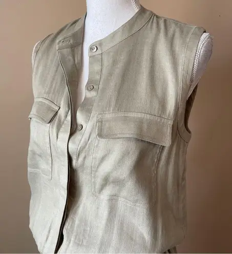 Vince  | Taupe Sleeveless Button Down Midi Dress Sz XS