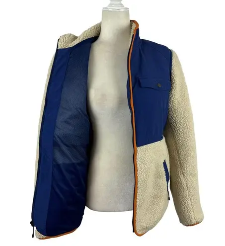 Duluth Women's Sherpa Blue Cream Colorblock Full Zip Jacket Medium Item 85806