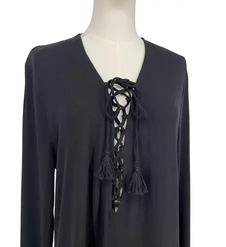 La Blanca Beachcomber Coverup V-Neck Tunic Black Size Small NEW