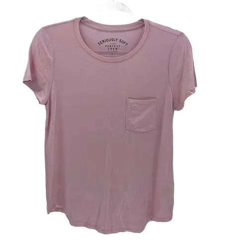 Aeropostale Aero Seriously Soft Perfect Crew Pink T-Shirt Sz M