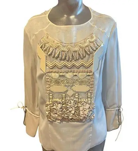 Christian LaCroix Hulotte Embellished Blouse Small S