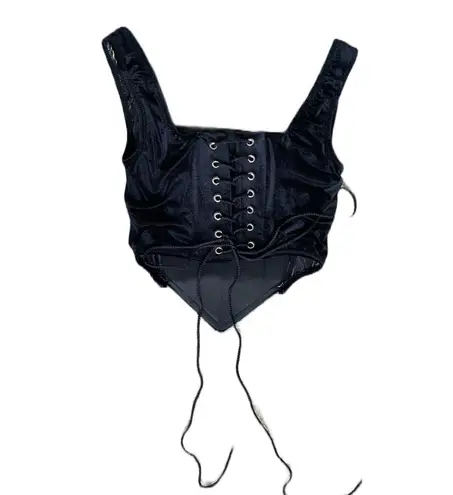 Y2K Style Black Goth Grunge Lace Up Corset 🔥 Size M