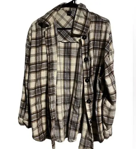 SheIn Men’s or Women’s Flannel Oversized Shirt Jacket | Plaid Shaket | Size Large