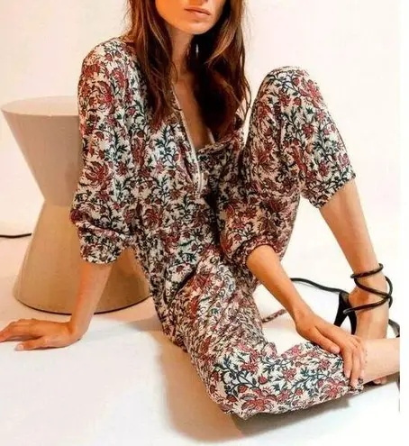 Robert Rodriguez Women's Taylor Floral Cropped Floral Shirt Jumpsuit Size 4