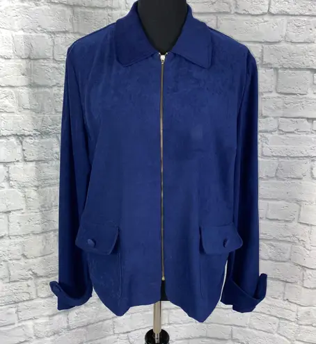 Maren full zip collared jacket navy blue sz 14