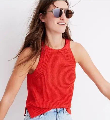 NWT Women’s Madewell high neck ribbed tank M Red Size M