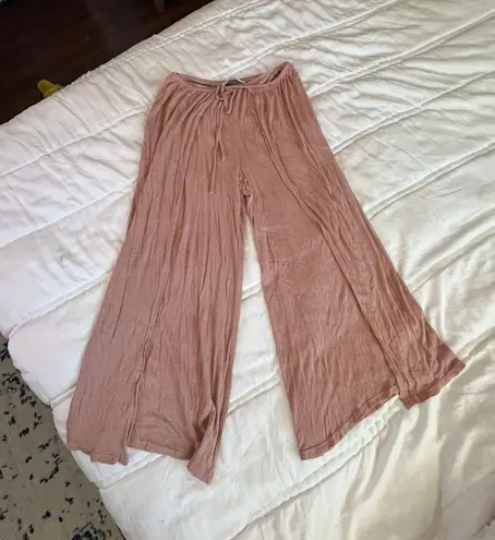 Free People beach intimately nude mauve palazzo wide leg pants S