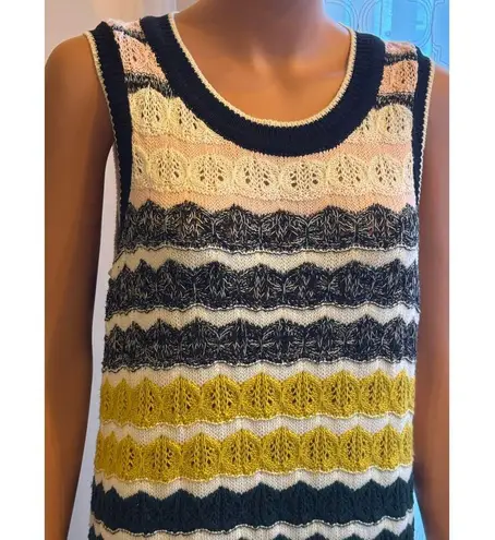 Akemi + Kin Anthropologie April Crochet Knit Sleeveless Sweater Dress Size XL