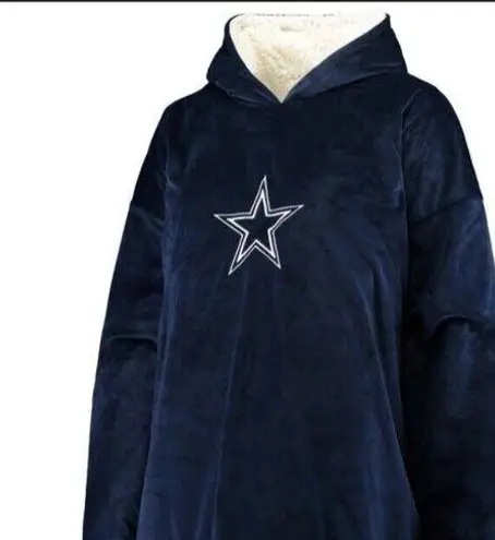 FOCO Navy White Dallas Cowboys Reversible Sherpa Hooded One Size New Blue