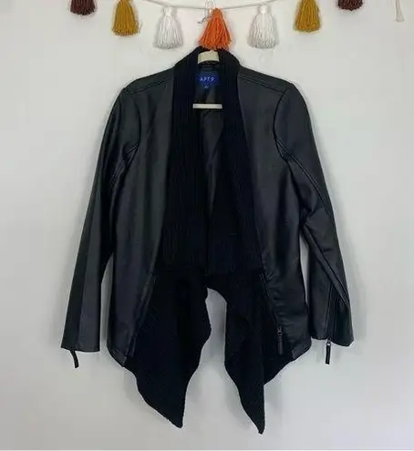 Apt. 9  Faux Leather Jacket Black Size Large