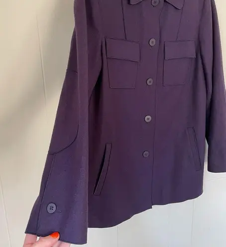 Harvé Benard Collection harvè benard wool blend coat dark blue elbow patches Women’s size 4