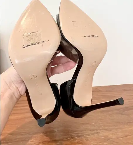 Gianvito Rossi Bree open toe heel shoes black 39 new in box