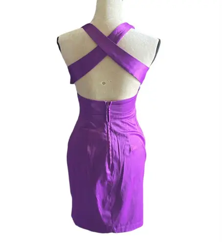 Bisou Bisou Stunning purple satin like semi formal dress