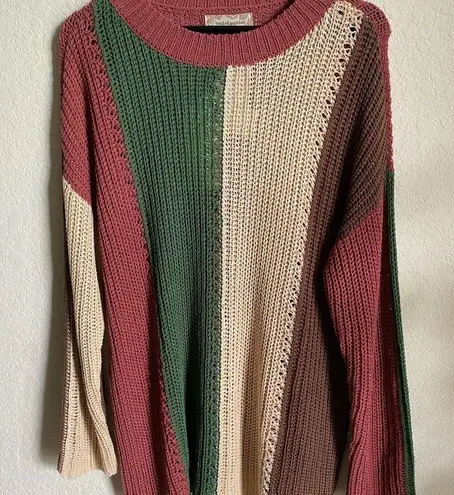 Band of Gypsies  Rosa Color Block Sweater Size S