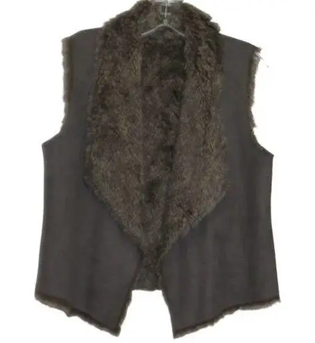 Velvet Tees Velvet Womens Small Faux Fur Vest Sleeveless Open Front Brown Mobwife Gorpcore