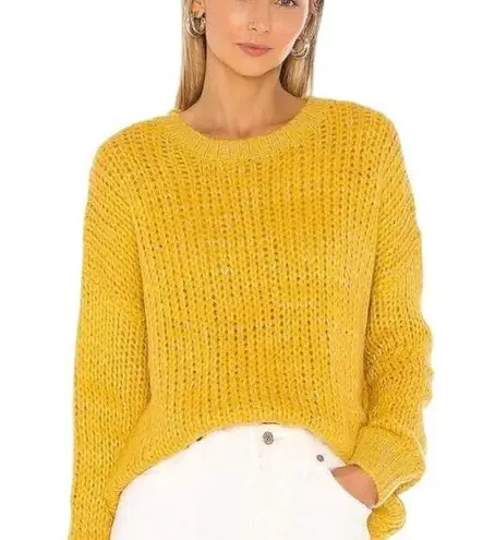 superdown Revolve  Sheila Sweater Golden Mustard Oversized Chunky Metallic XS