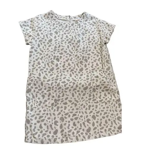 North End denim ivory light brown animal leopard print dress sz M Size M