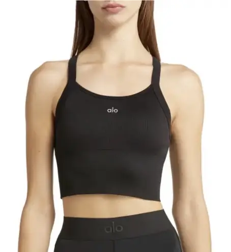 Alo Yoga Seamless Ribbed Favorite Bra Tank Black L