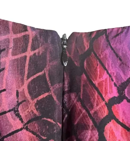 flor et.al Lauper Printed Chiffon Belted Long Sleeve Knee Length Dress Size 16