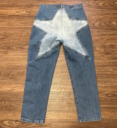 Revice Denim Revice Two Toned Star Jeans Collection Star Back Patch Skinny Cropped Blue Sz 32