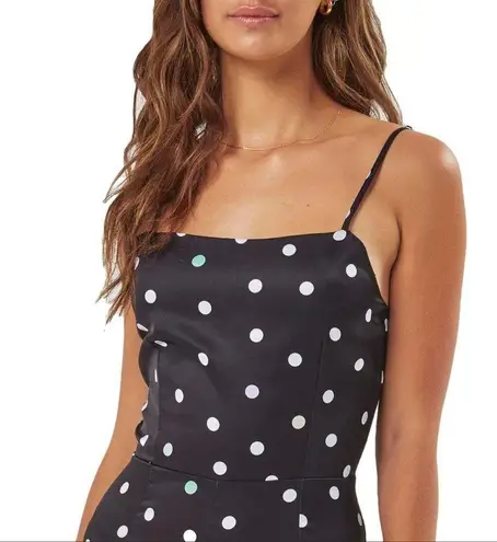 Charlie Holiday jeanne satin polka dot jumpsuit