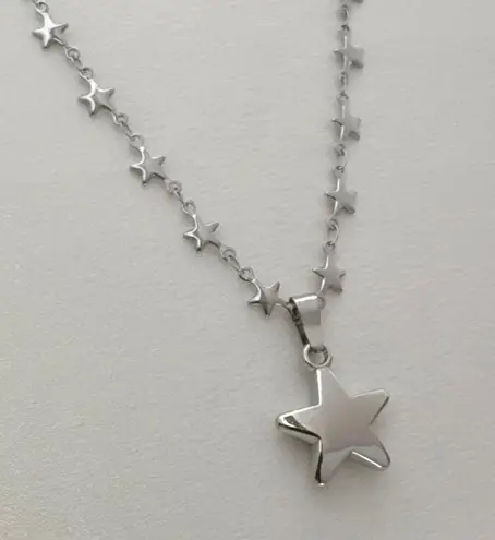 Silver Pentagram Star Pendant Necklace for Women