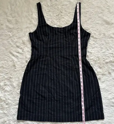 Madewell Dress Wool-Blend Mini Sleeveless in Pinstripe Almost Black 6 NWT New