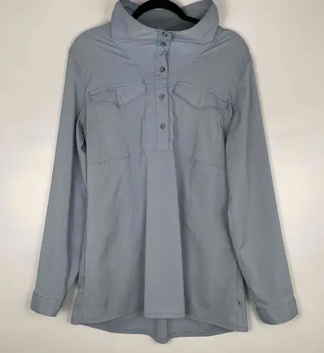 Mountain Hardwear Womens Blue Utility Outdoor Pullover Funnel Collar Shirt Large