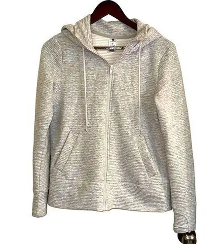 Active Life  heather gray textured zippered hoodie women small