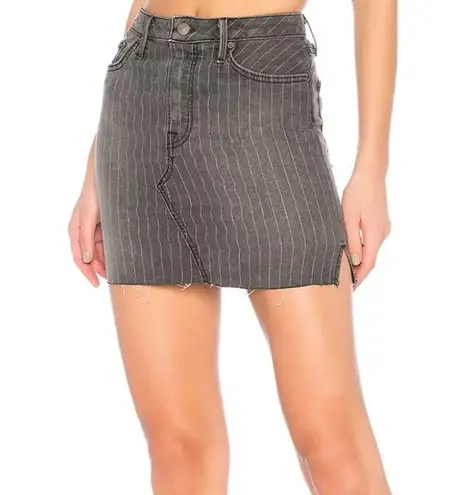 GRLFRND  pinstripe Blaire black denim skirt size 27 NWT